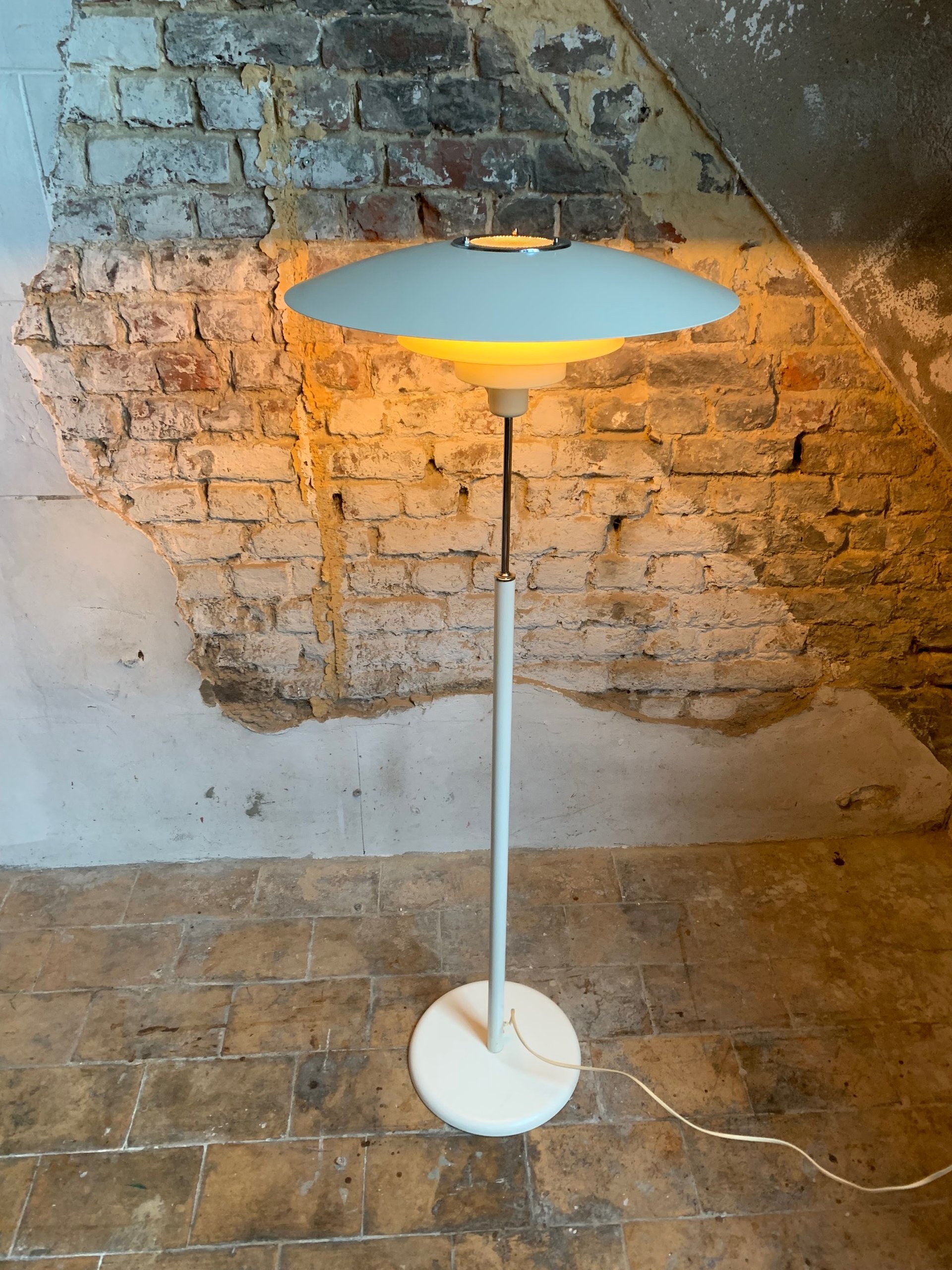 Vintage White Danish floor lamp 350 Whoppah