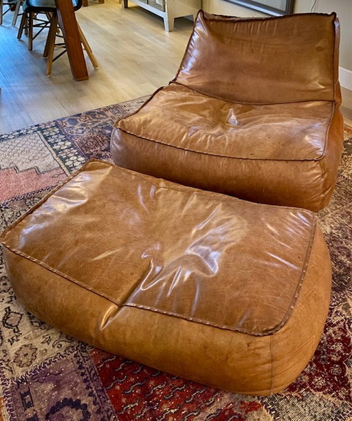 Poltrona sacco Zoe con pouf Verzelloni