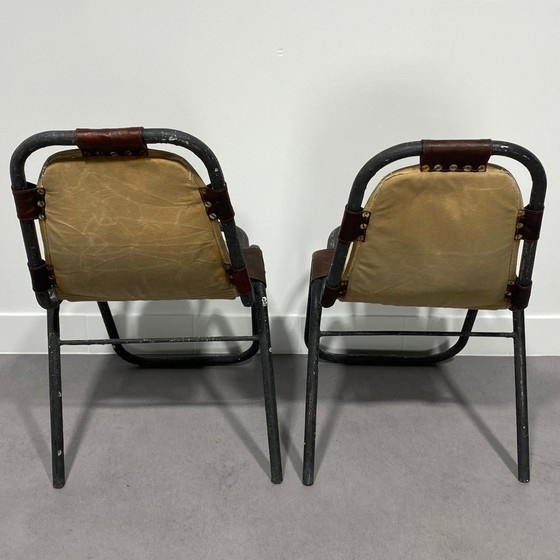 Image 1 of 2x iron tube chairs