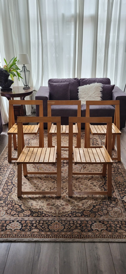 5 sedie pieghevoli vintage &#39;Trieste&#39; di Aldo Jacober / Alberto Bazzani