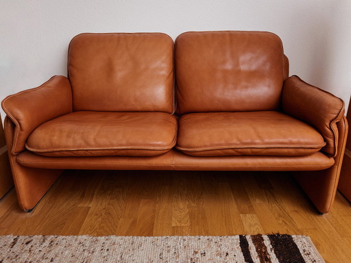 2x De Sede DS 61 Canapé en cuir Cognac