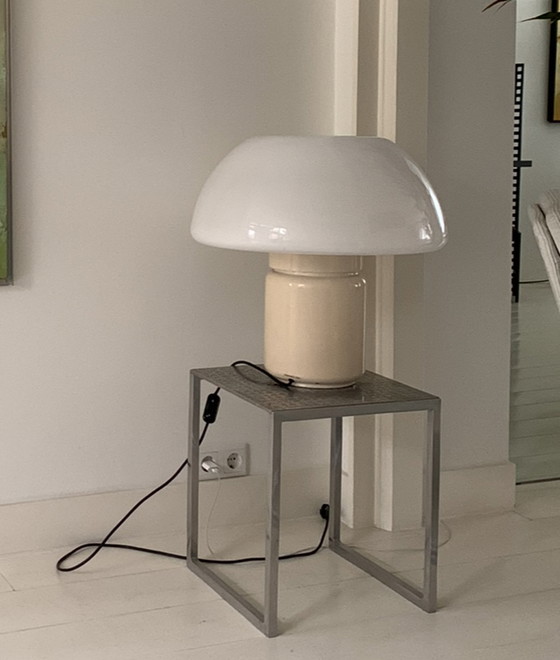 Image 1 of Lampe champignon Elio blanche.