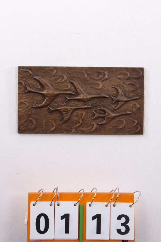 Image 1 of Decorazione murale in rame Uccelli in volo, 1960