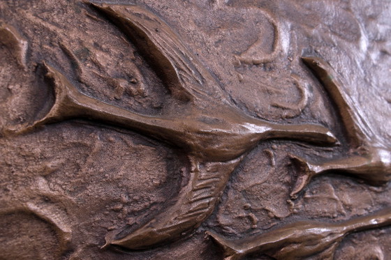 Image 1 of Decorazione murale in rame Uccelli in volo, 1960