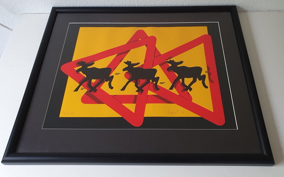 Image 1 of Silkscreen with moose by Rafael 97 - 16/50 HC