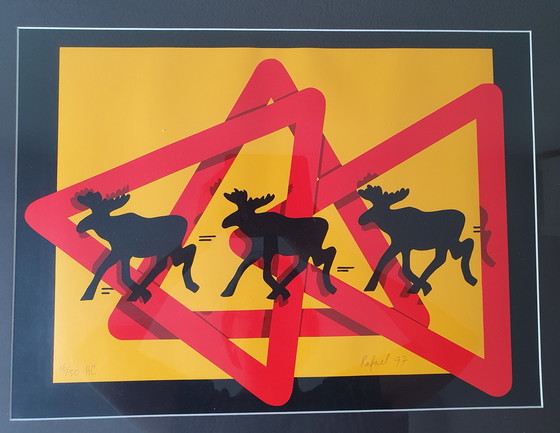 Image 1 of Silkscreen with moose by Rafael 97 - 16/50 HC