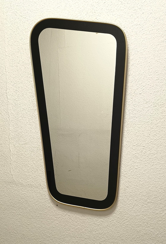 Image 1 of Fifties mirror in unusual shape with wide black edge