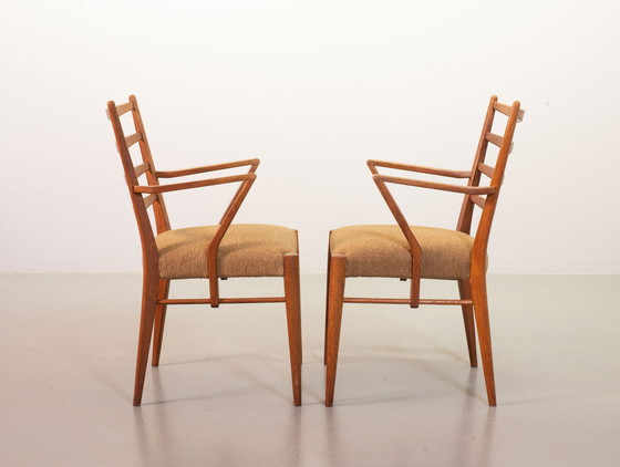 Image 1 of 2x Cees Braakman Wooden Ladder Arm Chairs