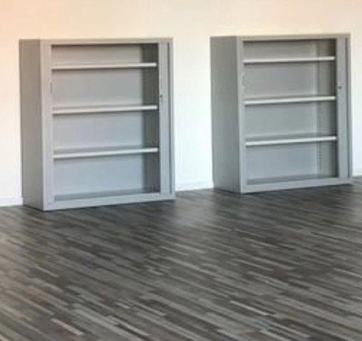 2x Lensvelt roller door cabinets