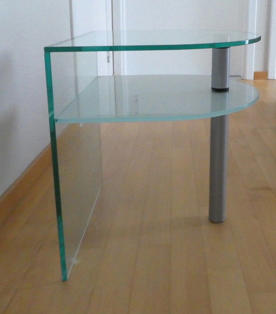 Image 1 of 2x Table de chevet moderne en verre