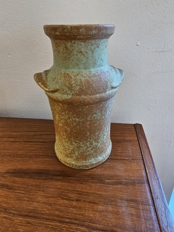 Image 1 of Vase Vintage Allemagne de l'Ouest Vase Marron Vert