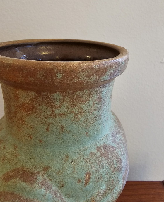 Image 1 of Vase Vintage Allemagne de l'Ouest Vase Marron Vert
