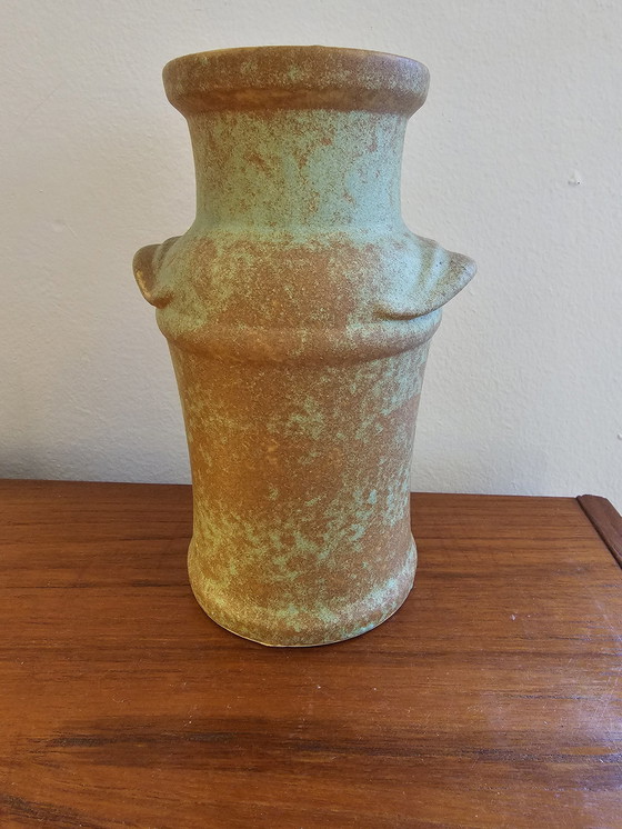 Image 1 of Vase Vintage Allemagne de l'Ouest Vase Marron Vert