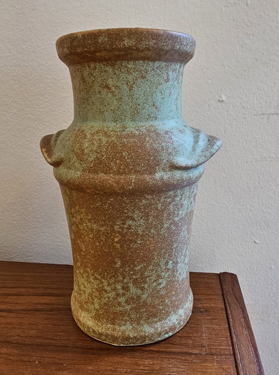 Image 1 of Vase Vintage Allemagne de l'Ouest Vase Marron Vert