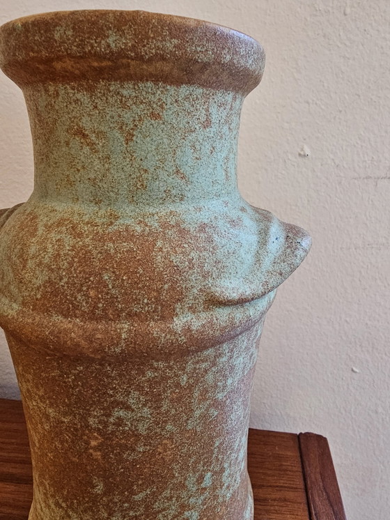 Image 1 of Vase Vintage Allemagne de l'Ouest Vase Marron Vert