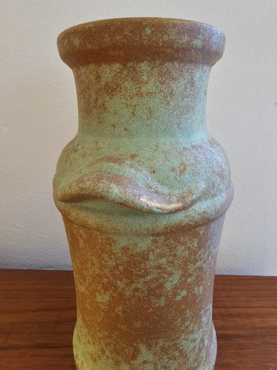 Image 1 of Vase Vintage Allemagne de l'Ouest Vase Marron Vert