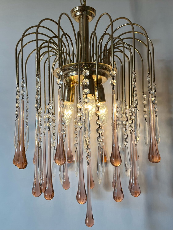 Image 1 of Lampe goutte d'eau vintage rétro rose