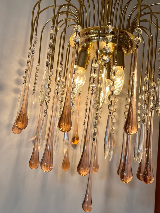 Image 1 of Lampe goutte d'eau vintage rétro rose