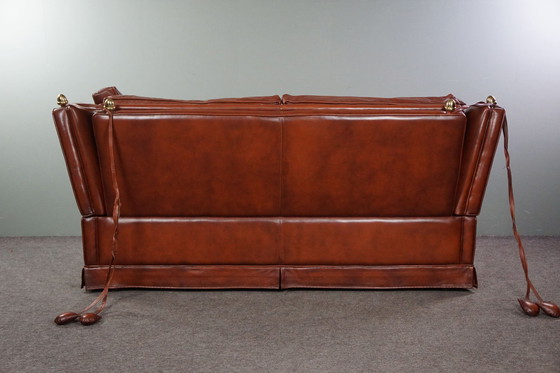 Image 1 of Divano a castello a 2 posti in pelle di mucca color cognac
