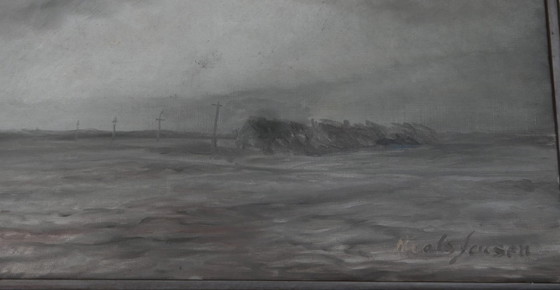 Image 1 of Niels Jensen, Danish oil painting on canvas