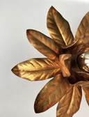 Plafonnier Fleur avec feuille d'or design doré Hans Kögl