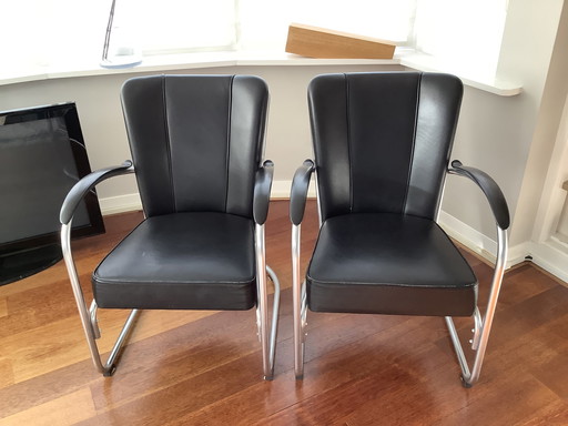 2x Gispen 412 chair by Gebr van der Stroom