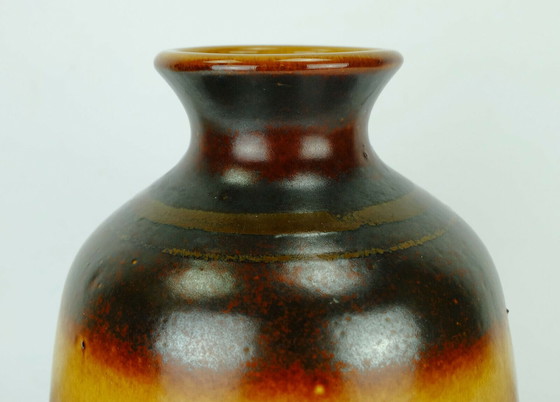 Image 1 of large ceramic vase model no. 1109/1 amber with different shades of red and brown