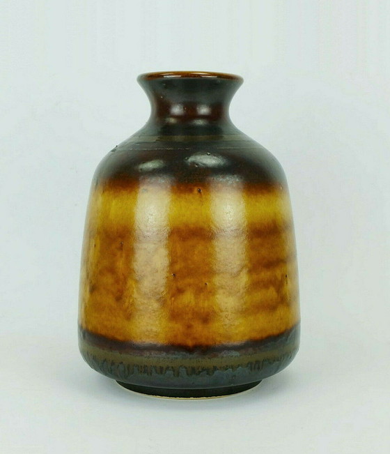 Image 1 of large ceramic vase model no. 1109/1 amber with different shades of red and brown