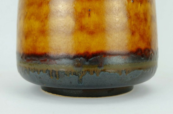 Image 1 of large ceramic vase model no. 1109/1 amber with different shades of red and brown