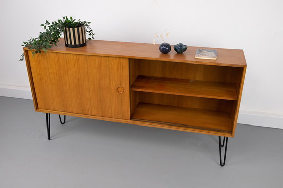 Image 1 of Vintage Walnut Sideboard with sliding doors, 1960s