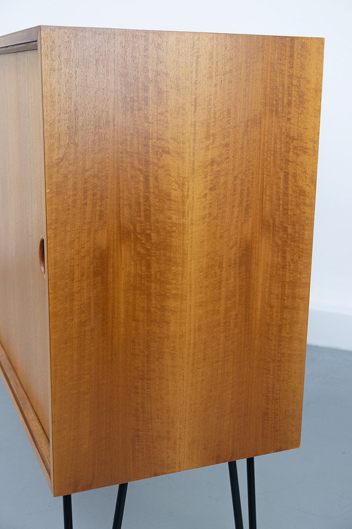 Vintage Walnut Sideboard with sliding doors, 1960s