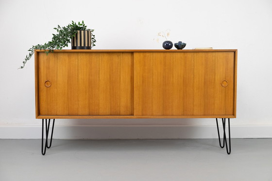 Image 1 of Vintage Walnut Sideboard with sliding doors, 1960s