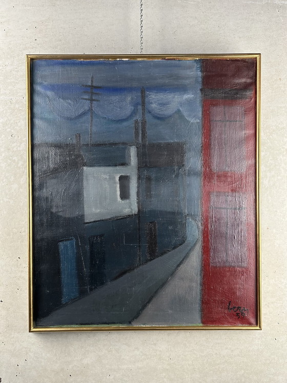 Image 1 of Street scene - oil paint 1959