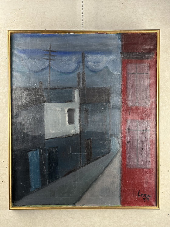 Image 1 of Street scene - oil paint 1959