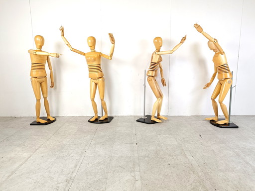 4x Life size artistic lay figures set