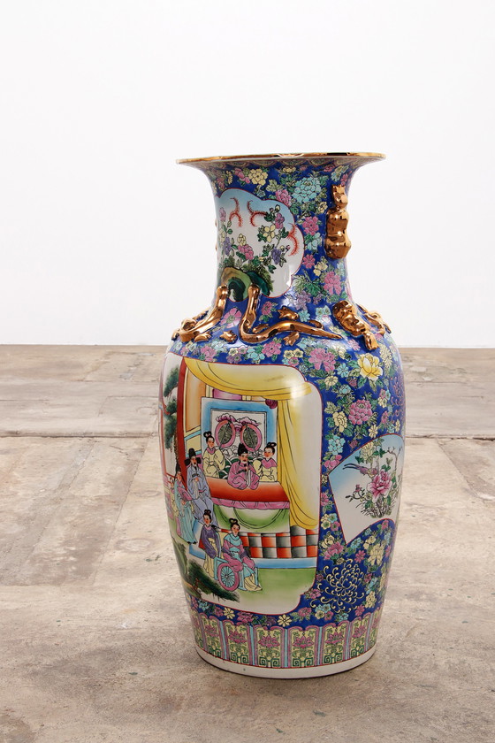 Image 1 of Old Chinese Ceramic Hand Painted Vase, 1920