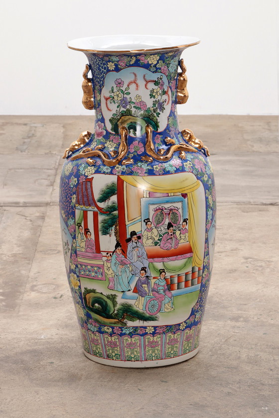 Image 1 of Old Chinese Ceramic Hand Painted Vase, 1920