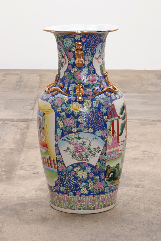 Image 1 of Old Chinese Ceramic Hand Painted Vase, 1920