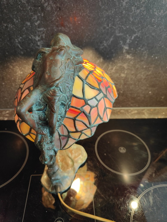 Image 1 of Lampada Dafne vintage in bronzo Art Nouveau E Thomasson