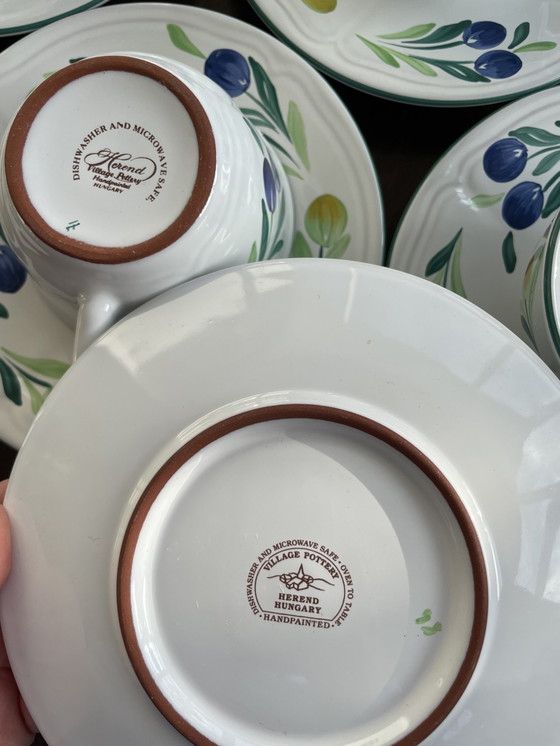 Image 1 of 6x Herend Village tea cups and saucers