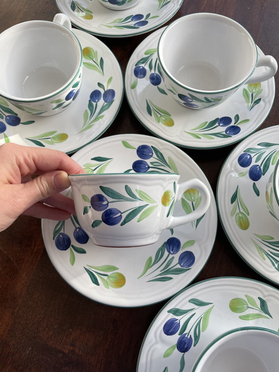 Image 1 of 6x Herend Village tea cups and saucers