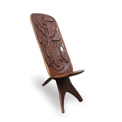 Chaise palabre africaine vintage