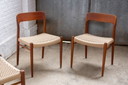 4x Niels Møller Model 75 en teck, années 1960, Danemark