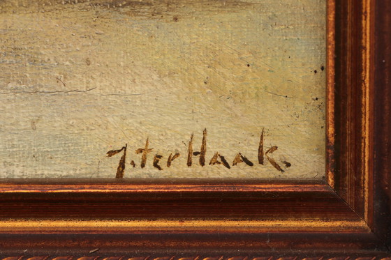 Image 1 of Painting still life with roses signed with J.Ter Haak,1970