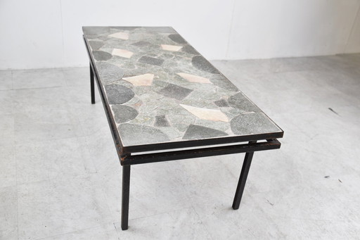 Mid century stone coffee table