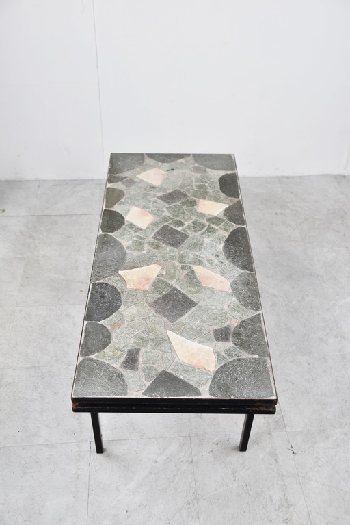 Mid century stone coffee table