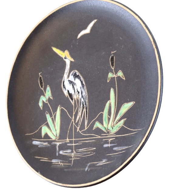 Image 1 of Ruscha wall plate 'Reiher' vintage