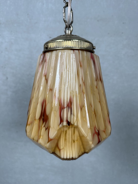 Image 1 of Art deco opaline hanging lamp