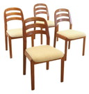 4x chaises de salle à manger Dyrlund 'Asserballe' vintage