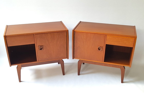 Image 1 of 2x Mid-century Bedside Table